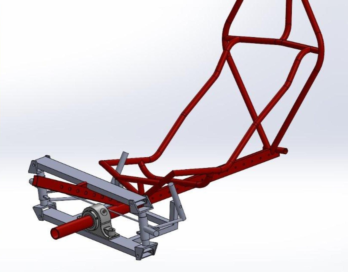 CAD for the front-end of a tilting recumbent tricycle.