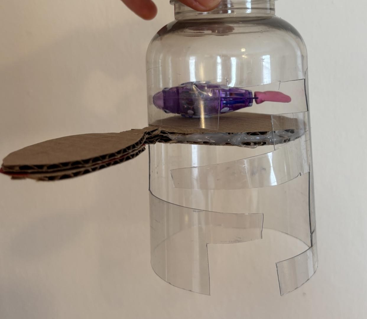 Early Lo-Fi prototype using readily accessible and cheap materials to test a early design idea.