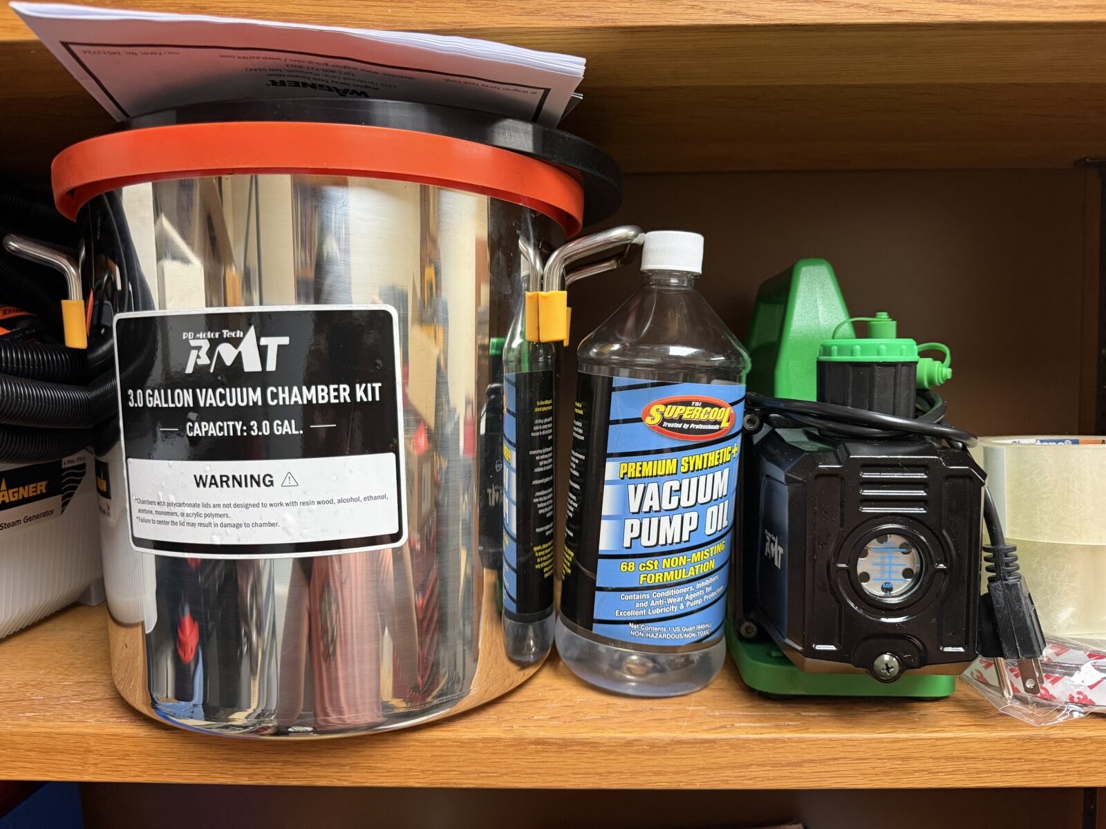 Vacuum Chamber and Pump: There is a small vacuum chamber and pump that are kept in 1234, you will have to ask a TA for access.
